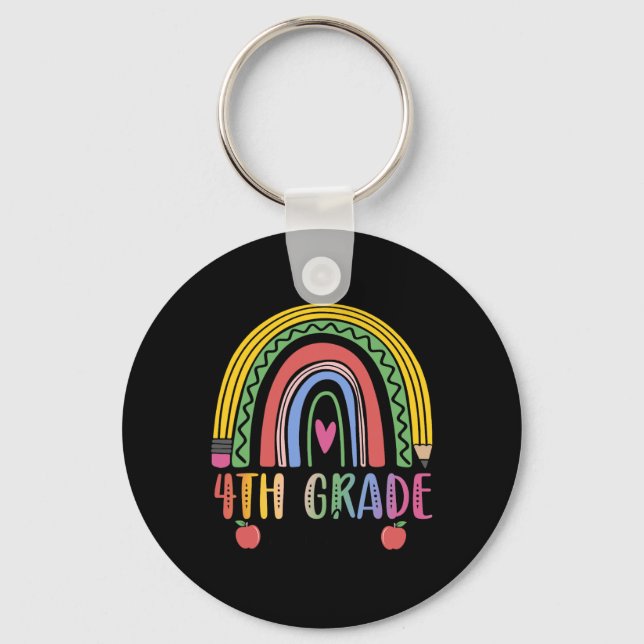 4th Grade Rainbow Teacher Team Fourth Grade Squad  Key Ring (Front)
