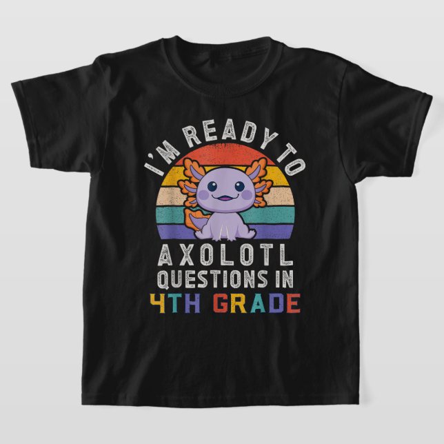 4th Grade Ready – Cute Back to School Character  T-Shirt (Laydown)