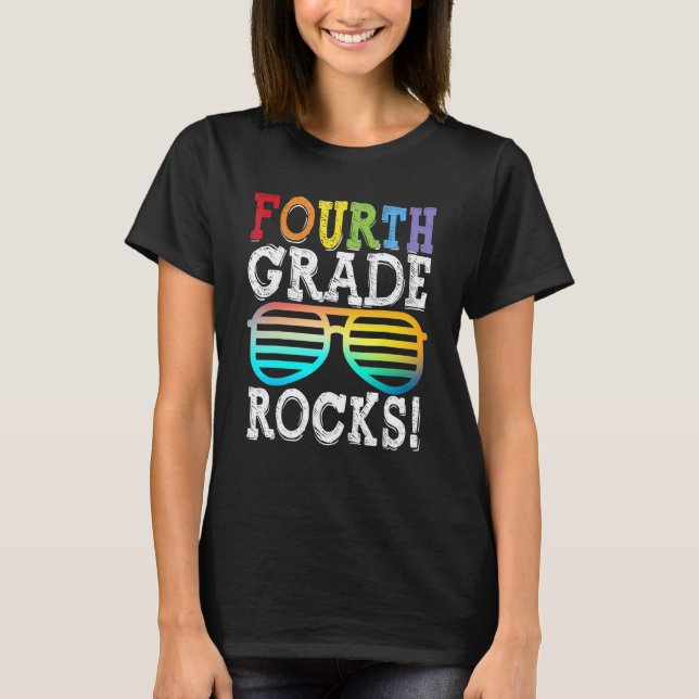 4th Grade Rocks Fourth Grade Squad Back To School  T-Shirt (Front)
