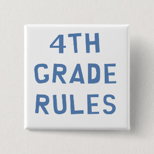 4th Grade Rules 15 Cm Square Badge