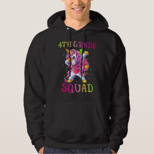4th Grade Squad Dabbing Unicorn Girls Kids Back To Hoodie