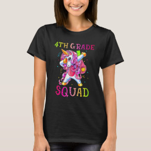 4th Grade Squad Dabbing Unicorn Girls Kids Back To T-Shirt