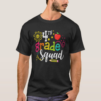 4th Grade Squad First Day Teacher Kids Team Back T T-Shirt