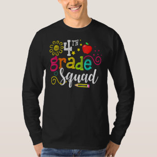 4th Grade Squad First Day Teacher Kids Team Back T T-Shirt