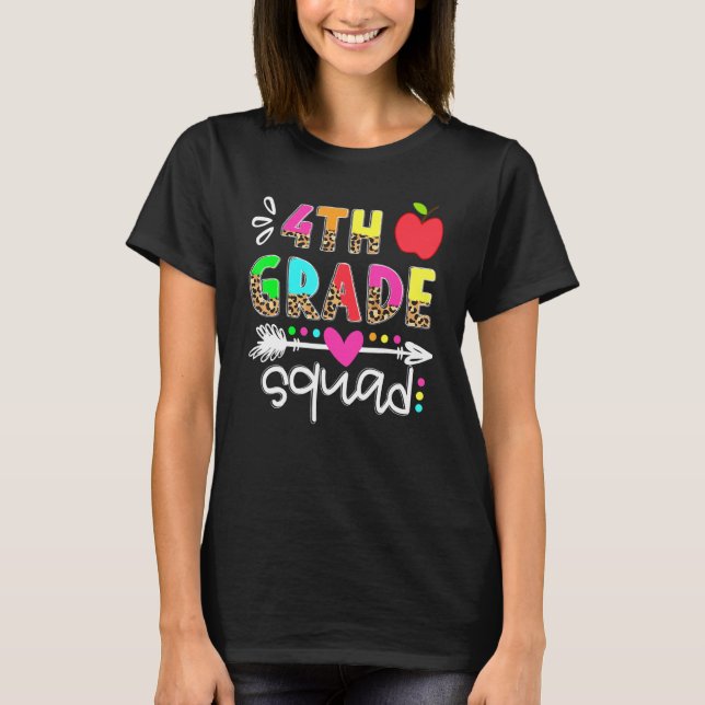 4th Grade Squad Fourth Grade Teacher Student Back  T-Shirt (Front)