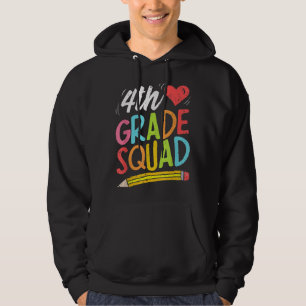 4th Grade Squad Fourth Teacher Student Team Back T Hoodie