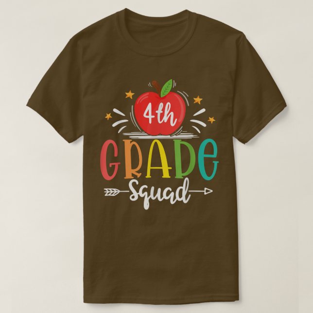 4th Grade Squad Funny Back To School Teachers Stud T-Shirt (Design Front)