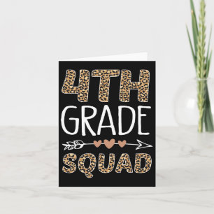 4th Grade Squad Leopard Teacher Student Card