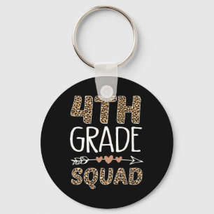 4th Grade Squad Leopard Teacher Student  Key Ring