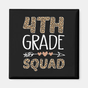 4th Grade Squad Leopard Teacher Student Magnet