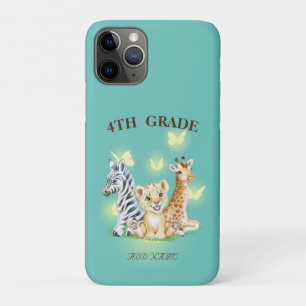 4th Grade Squad Neon wild Zoo Back To School Case-Mate iPhone Case
