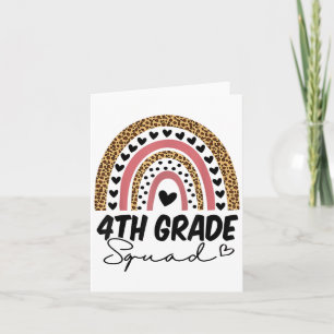 4th Grade Squad Rainbow Funny Back To School Fourt Card