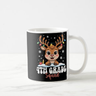 4th Grade Squad Reindeer Christmas Lights Cute Win Coffee Mug
