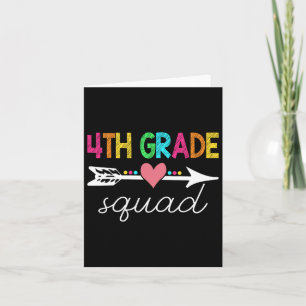 4th Grade Squad Teacher Student Back To School Fir Card