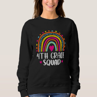 4th Grade Squad Teacher Student Rainbow 100th Day Sweatshirt
