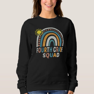 4th Grade Squad Teacher Student Rainbow 100th Day Sweatshirt
