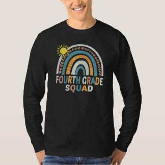 4th Grade Squad Teacher Student Rainbow 100th Day T-Shirt