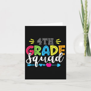 4th Grade Squad Team Back To School Teacher Studen Card