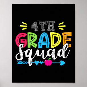 4th Grade Squad Team Back To School Teacher Studen Poster