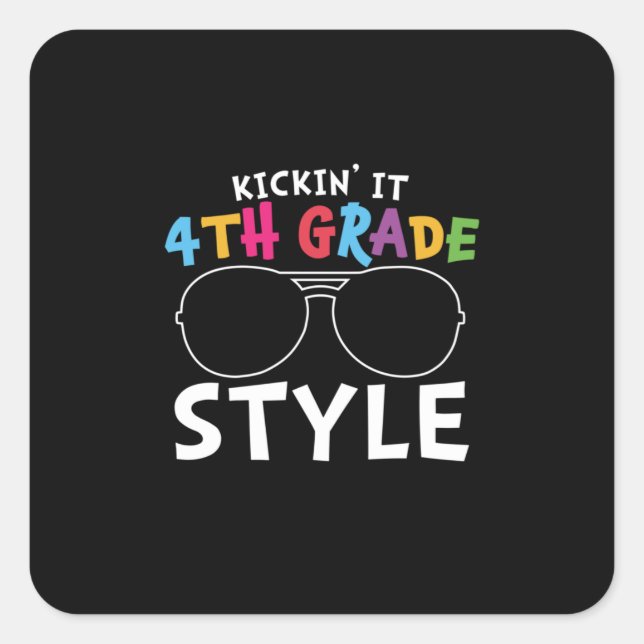 4th Grade Teacher 4th Grade Style Square Sticker (Front)