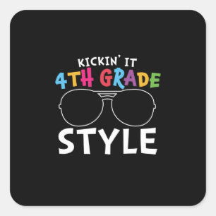 4th Grade Teacher 4th Grade Style Square Sticker