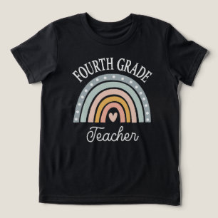 4th Grade Teacher Cute Rainbow Tri-Blend Shirt