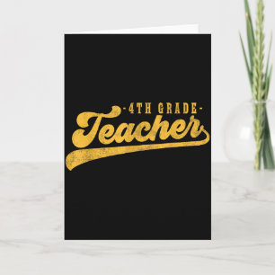 4th Grade Teacher Cute Vintage Graphic Fourth Grad Card