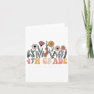 4th Grade Teacher Wildflower Floral Back To School Card