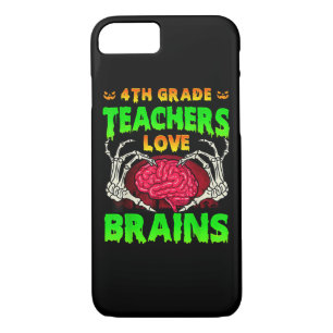 4th Grade Teachers Brains Skeleton Hand Heart Hall Case-Mate iPhone Case