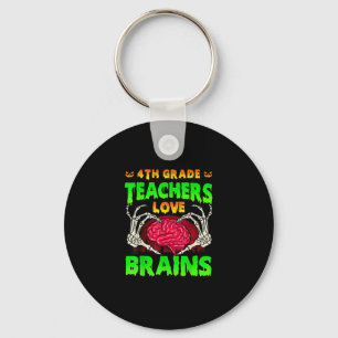 4th Grade Teachers Brains Skeleton Hand Heart Hall Key Ring