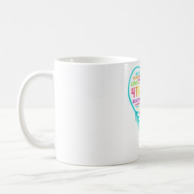 4th Grade Team Heart Back to school Teacher Studen Coffee Mug (Left)