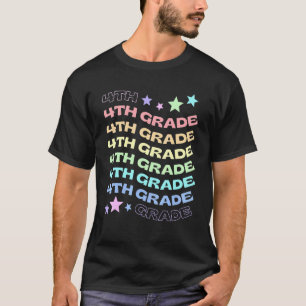 4th Grade Team Retro Groovy Women Happy First Day T-Shirt