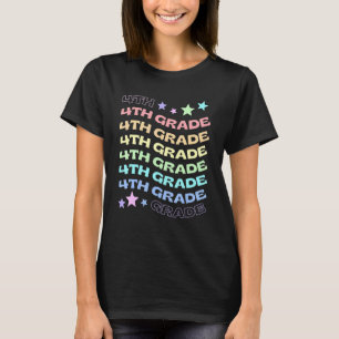 4th Grade Team Retro Groovy Women Happy First Day T-Shirt
