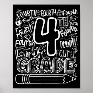 4th grade typography team fourth back to school poster