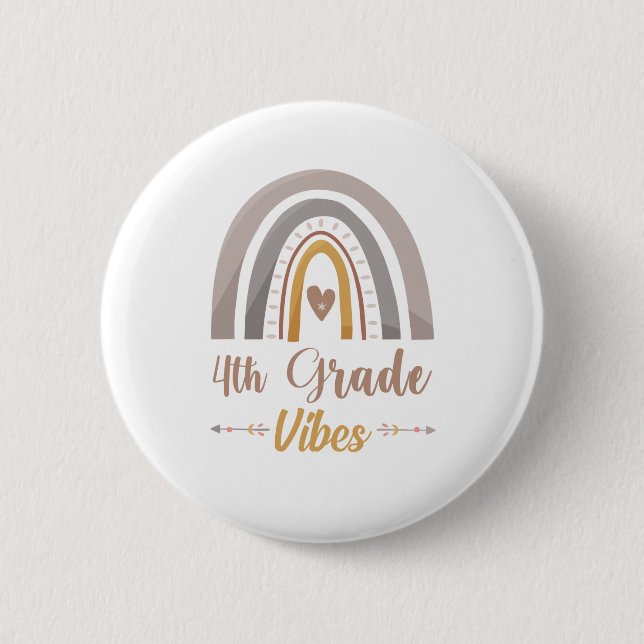 4th Grade Vibes Fourth Grade Back to School 6 Cm Round Badge (Front)