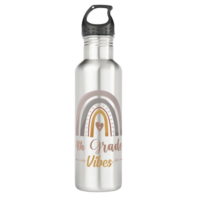 4th Grade Vibes Fourth Grade Back to School 710 Ml Water Bottle (Front)