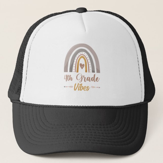 4th Grade Vibes Fourth Grade Back to School Trucker Hat (Front)