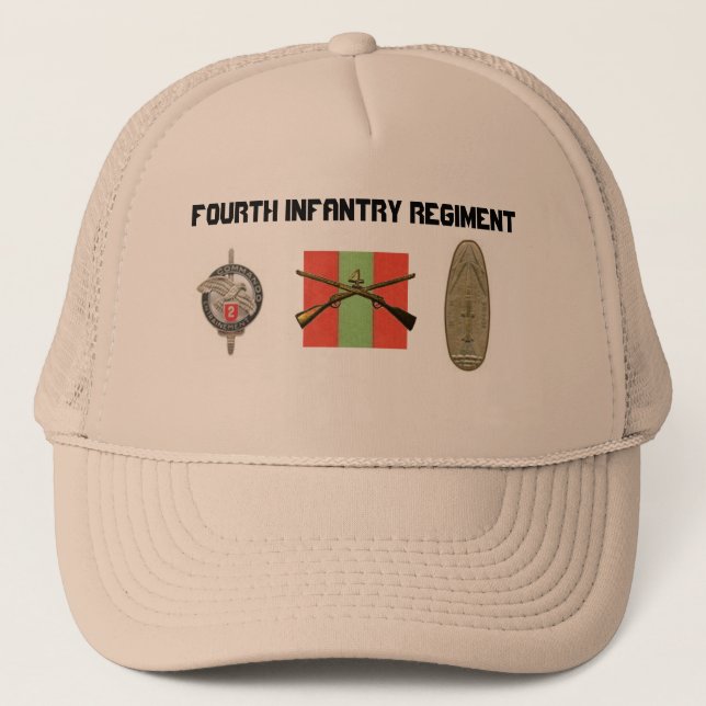 4th INF 56th FA Pershing Pro French Commando Trucker Hat (Front)
