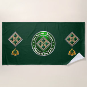 4th Infantry Division  Beach Towel
