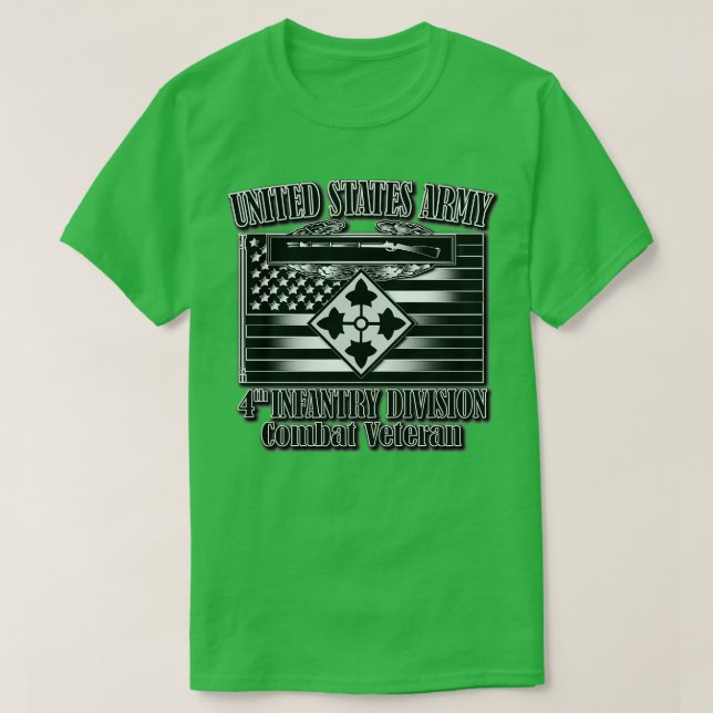 4th Infantry Division Combat Veteran T-Shirt (Design Front)
