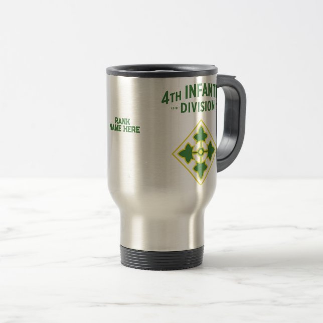 4th Infantry Division Customisable Travel Mug (Front Right)