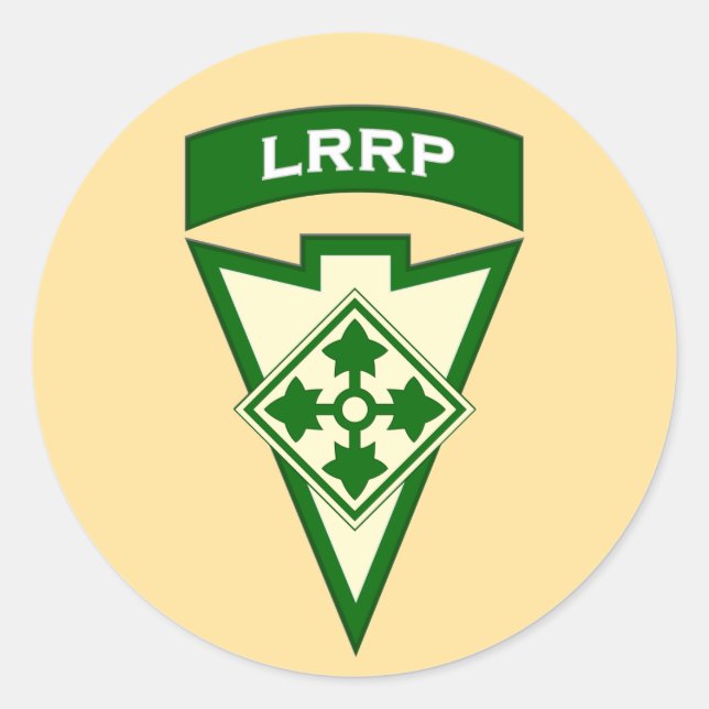 4th Infantry LRRP Recondo pocket patch UA 2 Classic Round Sticker (Front)