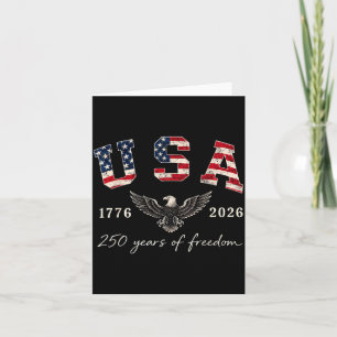 4th July 250th Anniversary USA 250 Years Flag Card