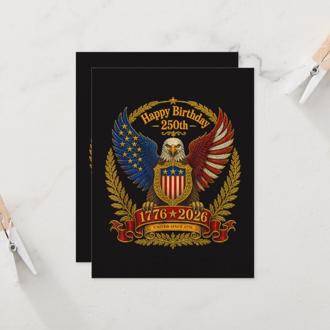 4th July 250th Independence Day 250 Years Invitation (Front/Back In Situ)