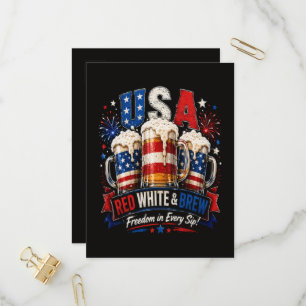 4th july america 250th invitation postcard