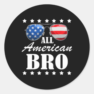 4th July America Independence Day Patriot Usa Mens Classic Round Sticker