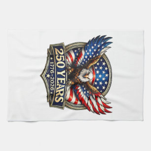 4th July American Flag Eagle Vintage 250 Years 177 Tea Towel