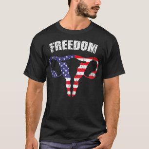 4th July American Flag Uterus Women's Rights Pro C T-Shirt
