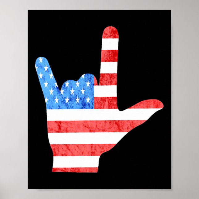 4th July American Sign Languages Deaf Awareness  (Front)