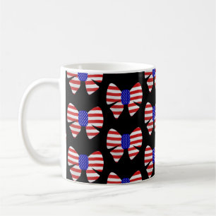 4th July Apparel America USA Flag Patriotic ribbon Coffee Mug
